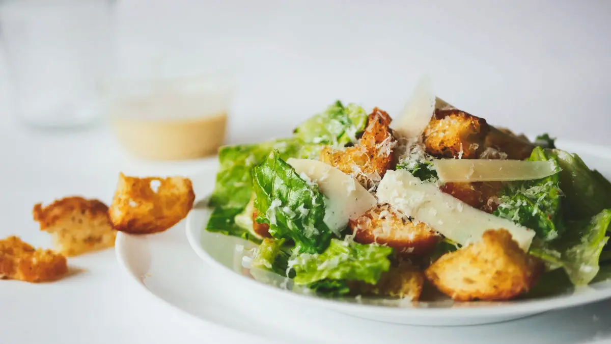 Caesar Salad with Homemade Croutons and Dressing