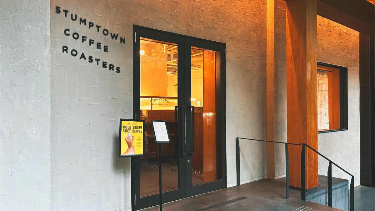 Stumptown Coffee’s storefront is understated, with only a modest English sign on the wall