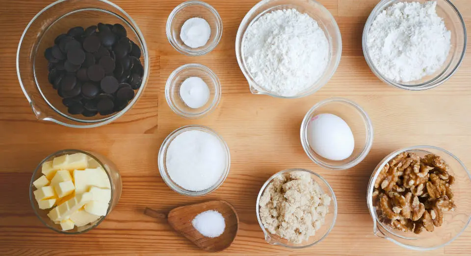 Ingredients for Levain-Style Chocolate Chip Cookies