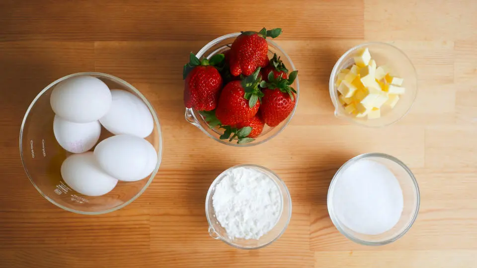 Ingredients for Japanese Strawberry Shortcake