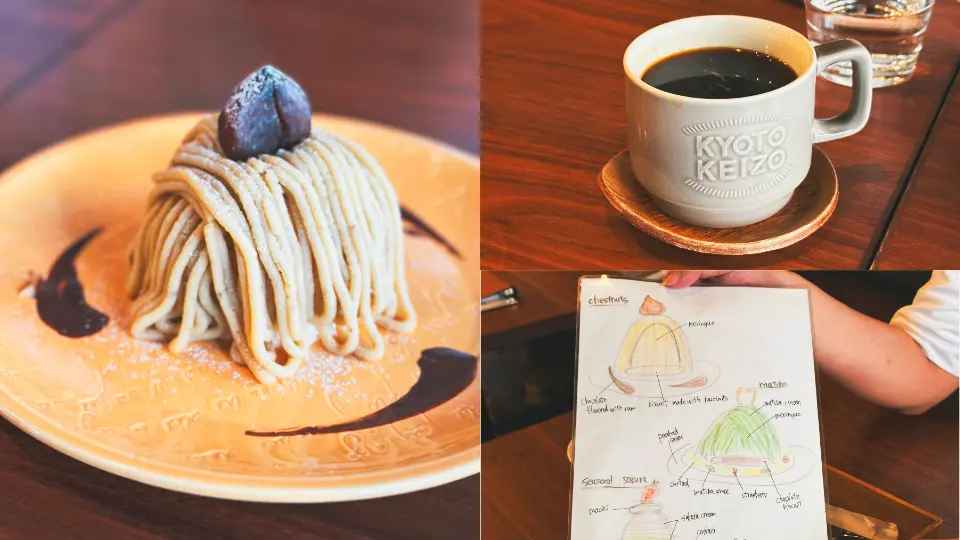 The Mont Blanc is served with a guide explaining its structure and best time to enjoy it