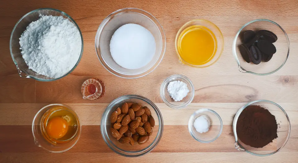 Ingredients for Chocolate Almond Biscotti
