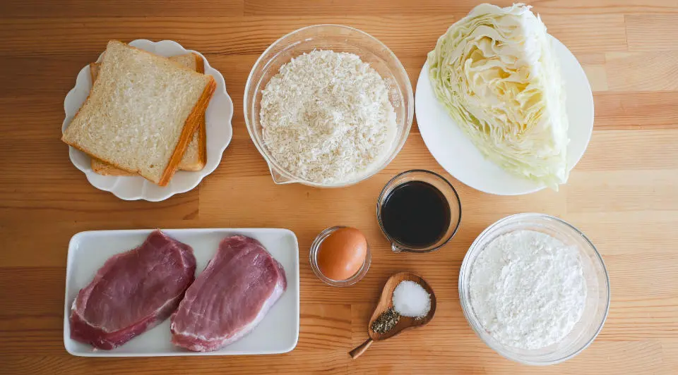 Ingredients for Japanese Katsu Sando