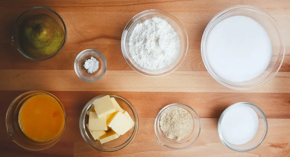 Ingredients for Pear Pound Cake